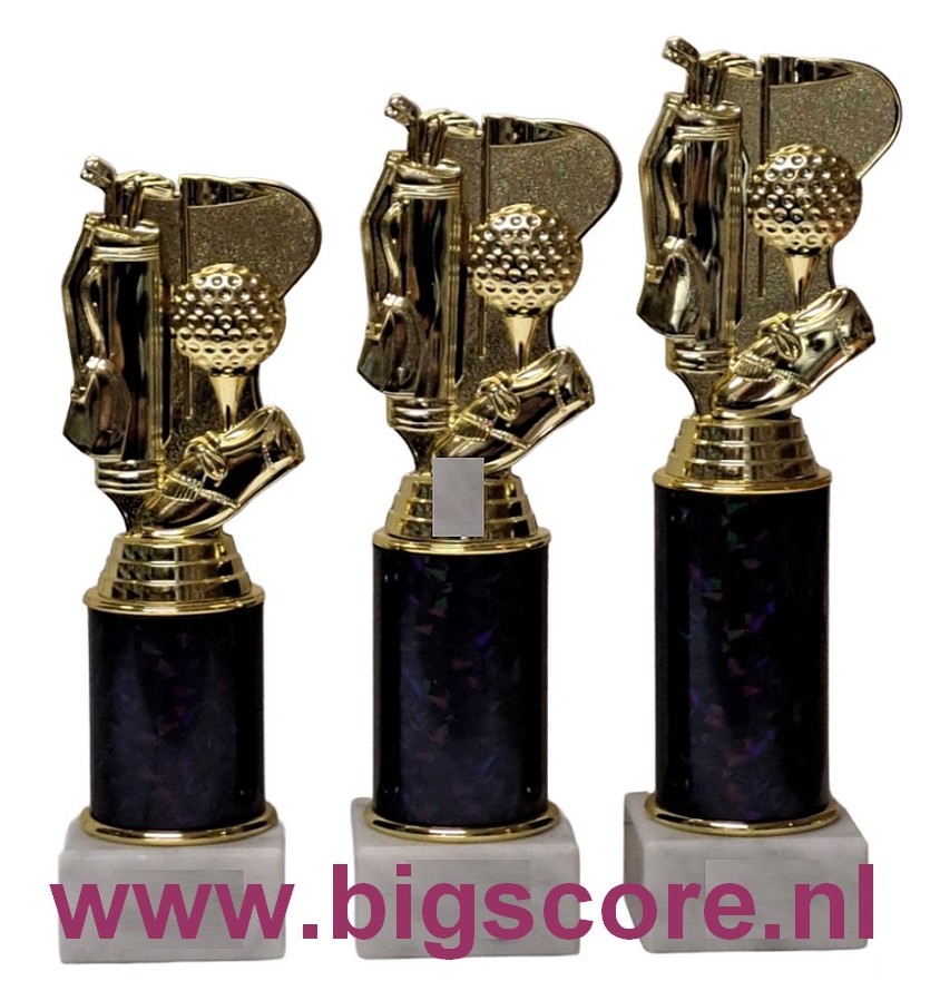 SPAUB 038 Kunststof Golfbeker Blauw/Goud LAATSTE Serie OP=OP!